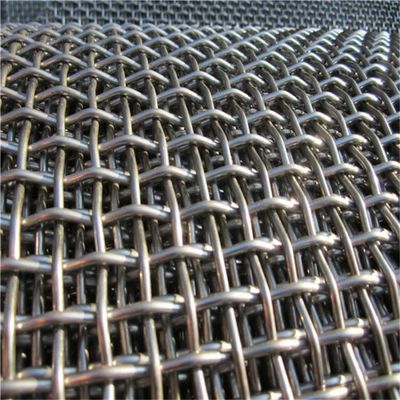 Mn65 振動スクリーン 2 3 4 6 8 10 メッシュ 8mm 9.5mm 鉱山採掘用不鋼鋼のクリップドワイヤーメッシュ
